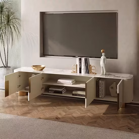 Nova - Bàn đứng tivi mặt đá thiết kế đơn giản, phù hợp cho phòng khách và nội thất phòng ngồi