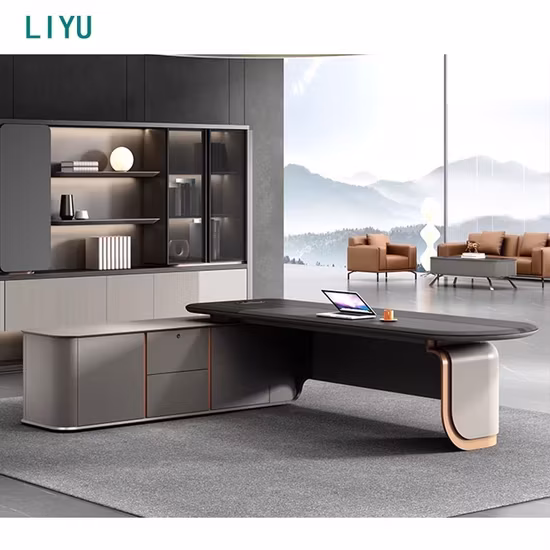 Bàn làm việc da cao cấp cho giám đốc văn phòng, thiết kế hiện đại