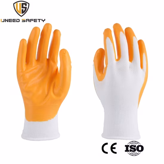 Găng tay làm việc an toàn bảo vệ tay, vỏ nylon phủ nitrile