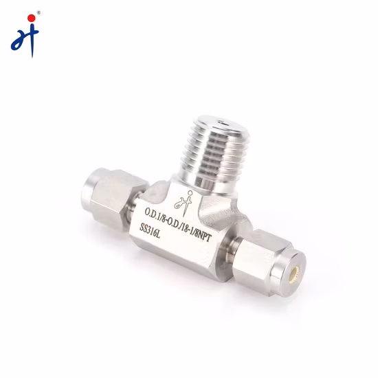 Đầu nối ren BSPT đực nhánh hình chữ T cho ống thép không gỉ kiểu đôi 1/4 - Phụ kiện nối chuyên dụng