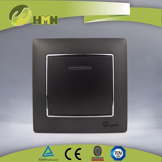 Bảng màu sắc 2 Công tắc tường bạc với đèn LED theo Tiêu chuẩn EU CE/TUV/CB