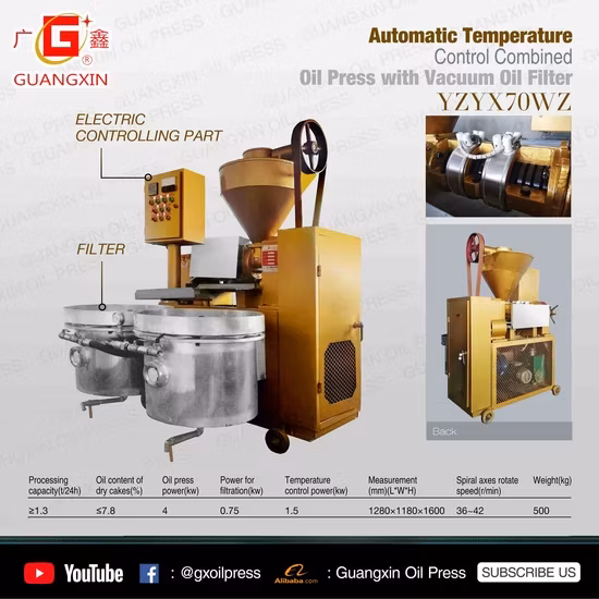 Máy ép dầu dùng cho hướng dương, dừa và đậu phộng của thương hiệu Mianyang Guangxin