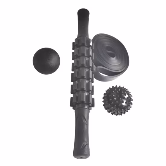 Combo thiết bị thể dục 5 trong 1 với dây kháng lực và con lăn yoga đi kèm