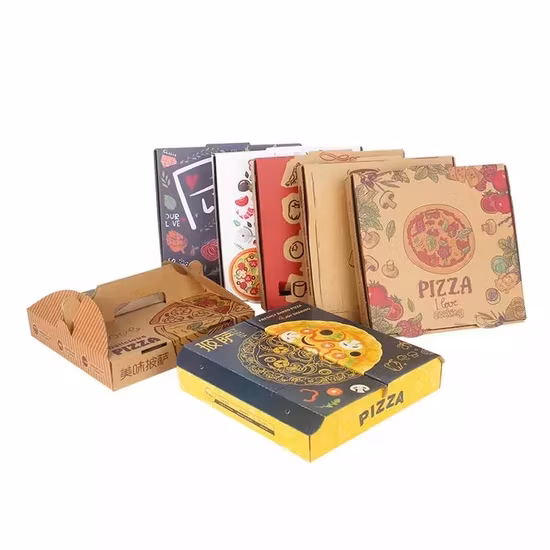 Hộp pizza in logo theo yêu cầu, thiết kế hình chữ nhật, an toàn với môi trường, hộp pizza đựng để mang về