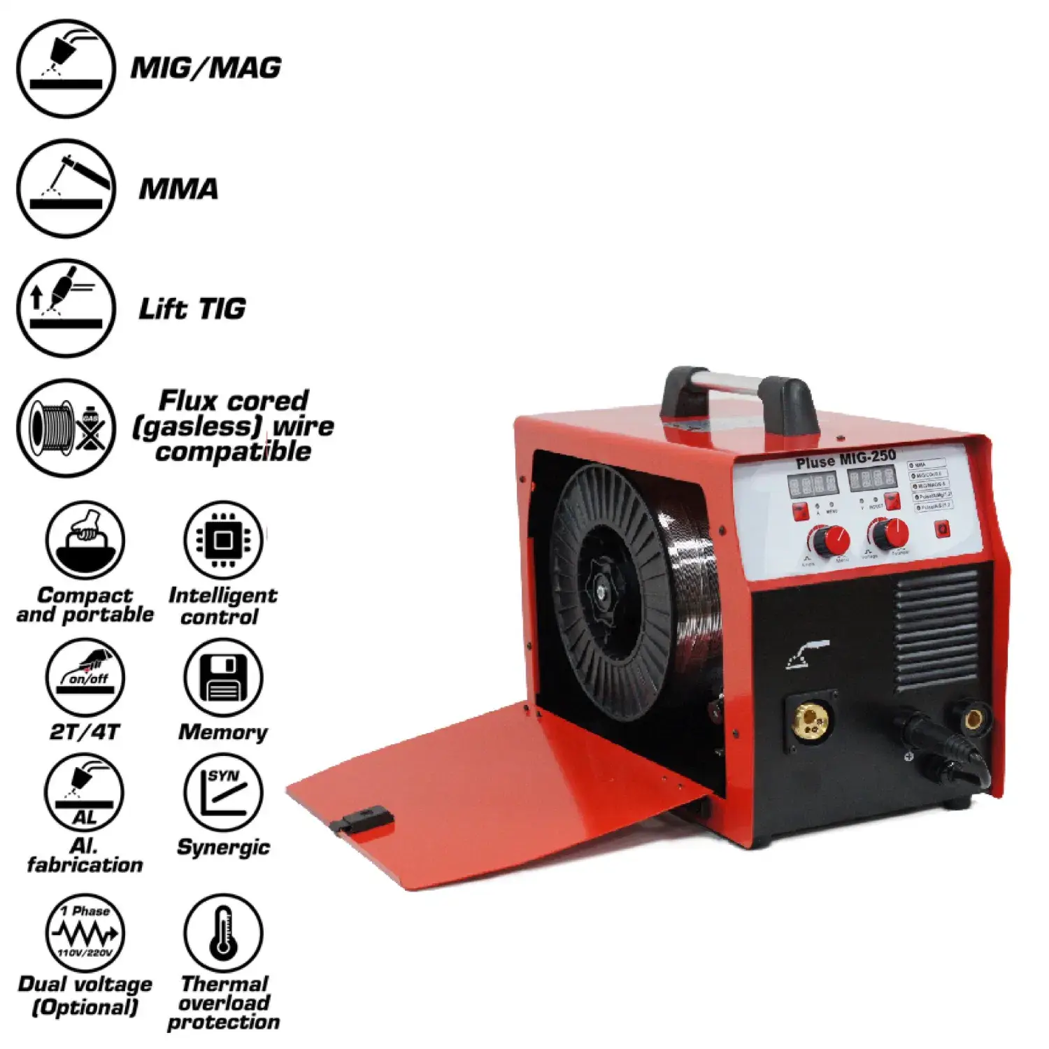 Máy hàn MIG Pluse Inverter MIG250p - Sử dụng cho nguồn điện 1 pha