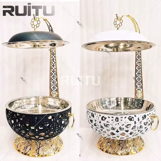 Thiết bị tiệc buffet hiện đại dành cho nhà hàng khách sạn, bao gồm nắp bản lề treo móc và chén giữ nhiệt kiểu Ấn Độ cho đám cưới