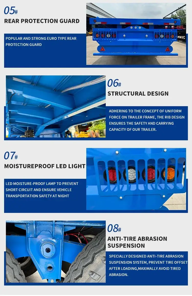 Tải Nặng: Rơ Moóc 40FT Nền Tảng Vận Chuyển Container Phẳng 40T 60T hình ảnh 16-description
