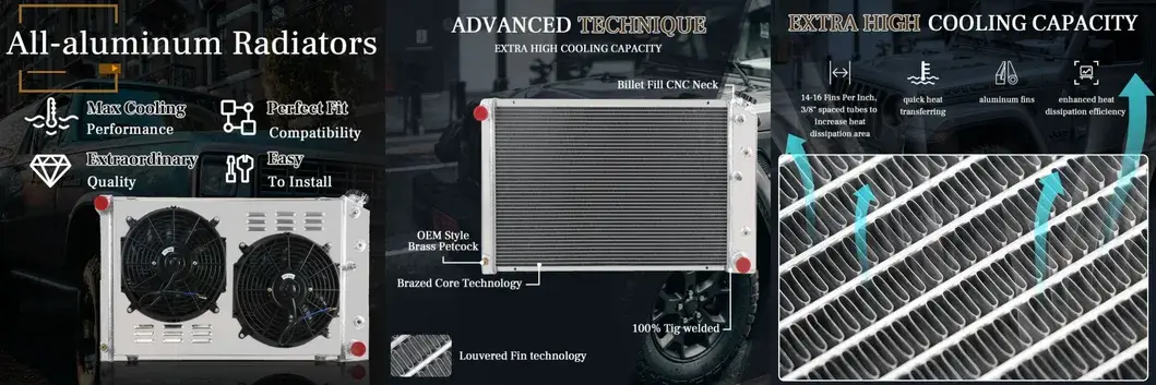 Tiêu đề mới: Quạt tản nhiệt cho 1955-1960 Chevy Corvette 350 V8 Mt 4.6L - Lựa chọn lõi hàng hình ảnh 13-description