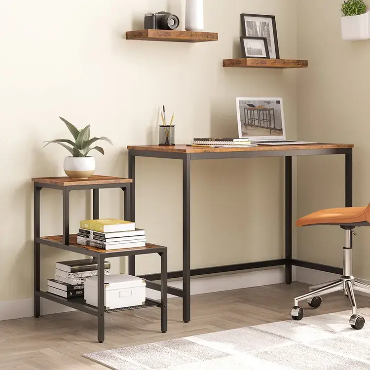 Bàn cuối bằng gỗ thông phong cách Tiers với kệ dưới được làm từ lưới sắt hình ảnh 19-description