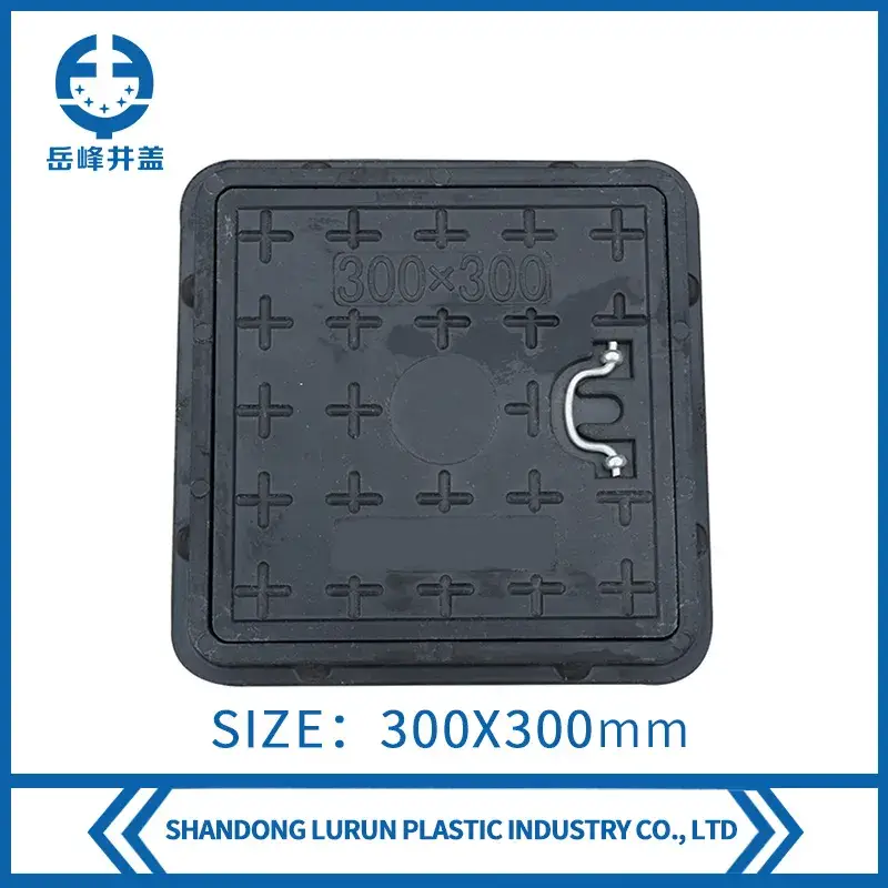 Nắp hố ga vuông FRP kích thước 300X300mm với thiết kế tay kéo