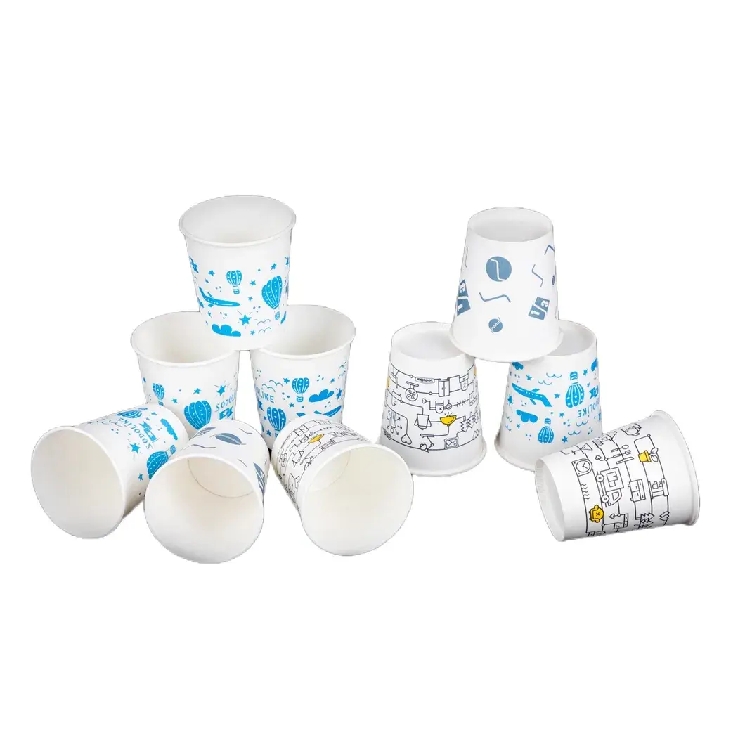 300g Cốc Giấy Dùng Để Uống Nước Cà Phê - Bộ 8 Cốc Giấy Đơn Tường Ống hình ảnh 12-description