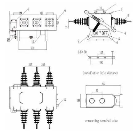 33kv 630A Công tắc tải ngắt gắn trên cột với động cơ Sf6 Lbs - Sản phẩm đề xuất từ nhà cung cấp hình ảnh 13-description