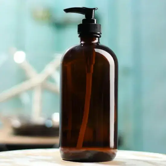 Bình thủy tinh hổ phách tròn dung tích 350ml và 500ml cho việc phân phối thuốc