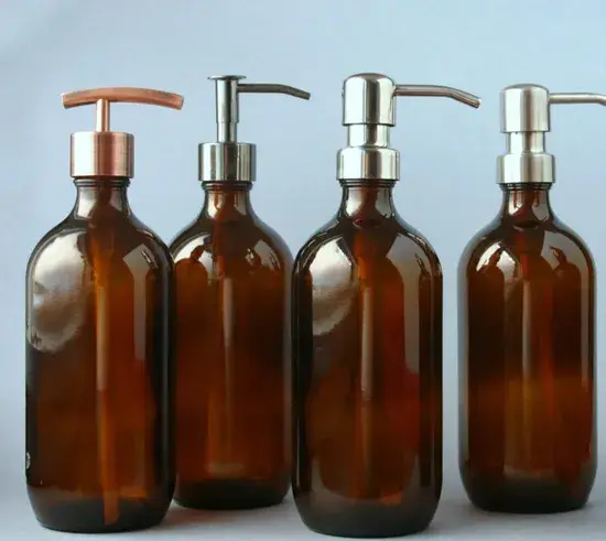 Bình thủy tinh hổ phách tròn dung tích 350ml và 500ml cho việc phân phối thuốc