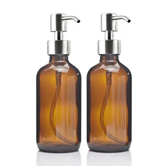 Bình thủy tinh hổ phách tròn dung tích 350ml và 500ml cho việc phân phối thuốc