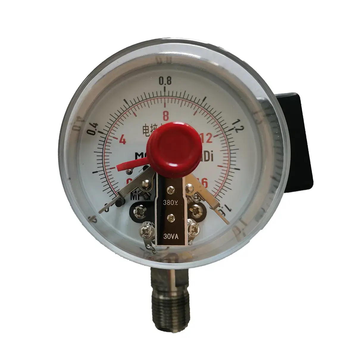 Đồng hồ áp suất điện tiếp xúc 380V với vật liệu thép không gỉ