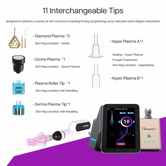 Thiết Bị Chăm Sóc Da Mặt Chuyên Nghiệp 11 trong 1: Máy Plasma Nóng Lạnh Ozone Bút Plasma, Xóa Mụn Mí Mắt Lạnh