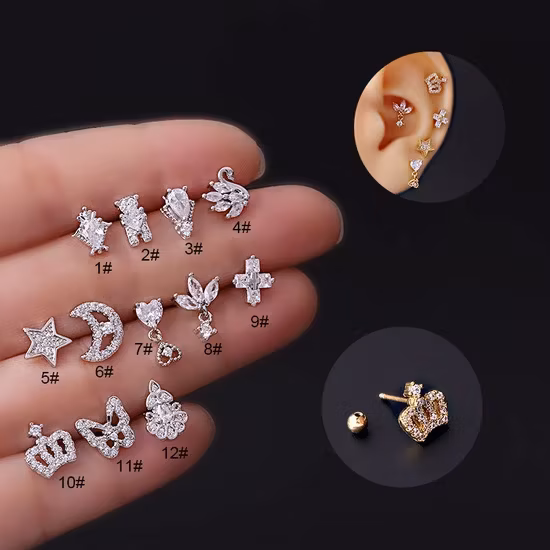 Bông tai chất liệu CZ trong suốt dành cho phái đẹp