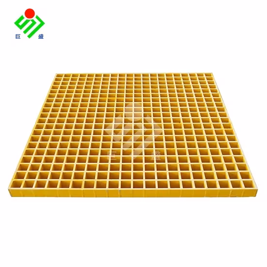 Nắp cống màu vàng 1000 mm X 2000 mm - Có sẵn các kích thước 3' X 10' / 4' X 8' / 4' X 12' - Tấm grating FRP 12mm cho ứng dụng bậc thang