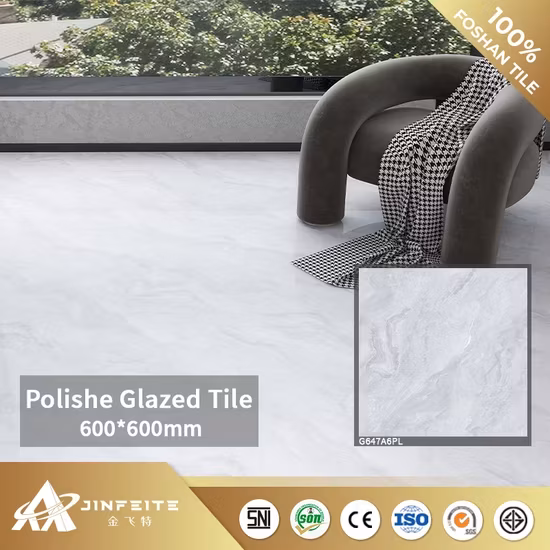 Gạch đá cẩm thạch trắng Carrara 600*600mm, Thiết kế mới từ Nhà máy chất lượng Foshan, Giá bán sỉ