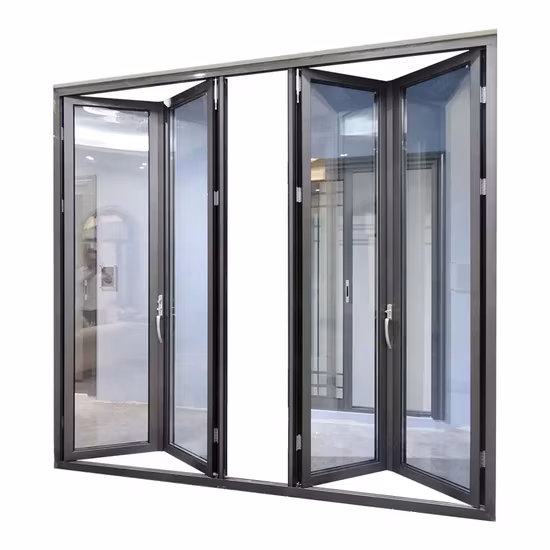 Cửa nhôm cách nhiệt hai lớp trượt và gấp cho sân vườn