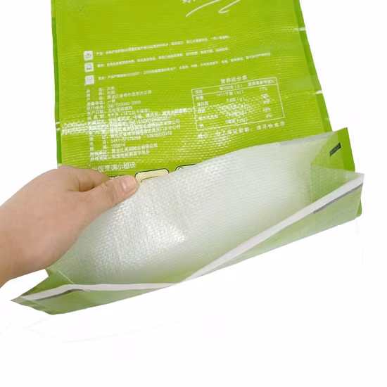 Túi đựng gạo bọc nhựa BOPP có tay xách, phù hợp cho các kích cỡ 2kg, 5kg, 10kg và 20kg