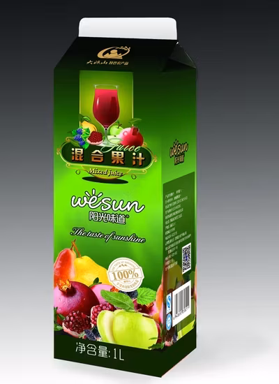 Đồ uống sữa chua phô mai kem, vi khuẩn Lactobacillus và nước trái cây trong bao bì hộp giấy