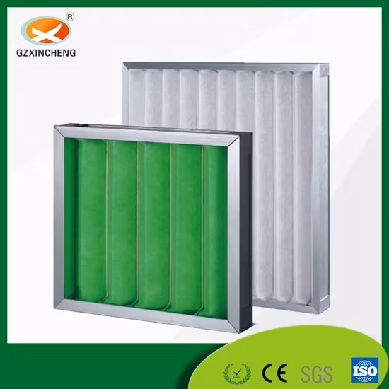 Bộ lọc không khí hiệu suất chính panel pleated với lưới kim loại