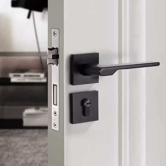Chốt phòng ngủ hợp kim kẽm màu đen mờ - Thiết bị tay nắm cửa gỗ chất lượng cao