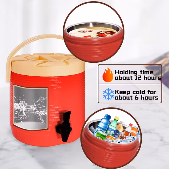 Thùng giữ nhiệt tròn màu nâu phù hợp cho trà sữa, cà phê, và đá, sản xuất tại nhà máy Daosheng