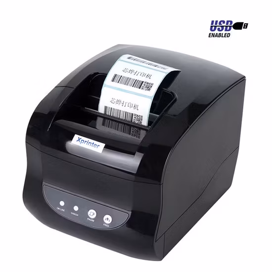 Máy in nhiệt 80mm Barway 3 XP-365b: Thiết kế để in mã Qr & biên lai, hỗ trợ lệnh ESC/POS/Tsc, phù hợp cho cửa hàng