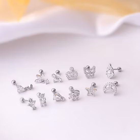 Bông tai chất liệu CZ trong suốt dành cho phái đẹp