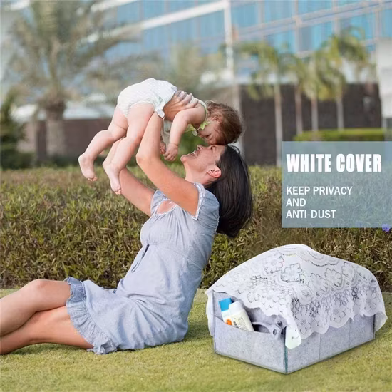 Giỏ đựng tã cho bé sơ sinh từ chất liệu felt RPET di động, tiện lợi dùng để tổ chức đồ đạc và giỏ tắm cho bàn thay đồ, xe hơi, nursery