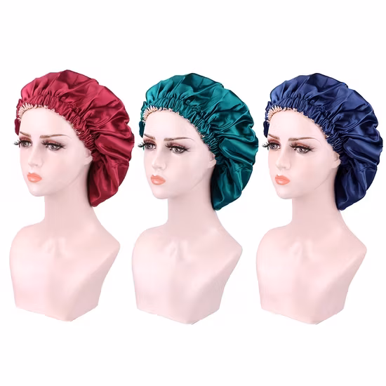 Mũ ngủ satin bán buôn hai lớp, dây đàn hồi điều chỉnh với logo tùy chỉnh - Sản phẩm chất lượng cao