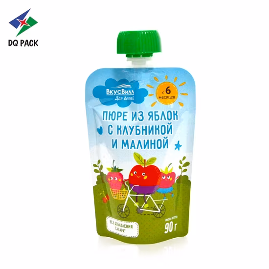 Túi đứng tùy chỉnh không chứa BPA, sử dụng lại được, có vòi phù hợp cho thực phẩm trẻ em và sản phẩm lỏng hoa quả - Dq Pack China