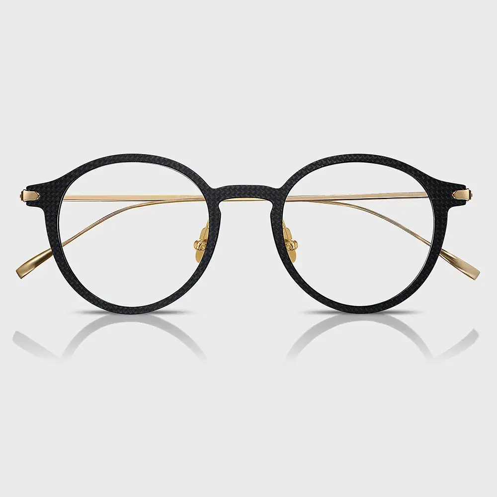Kính mắt hình tròn unisex được thiết kế tùy chỉnh từ chất liệu carbon fiber vải titanium cao cấp của Yeetian