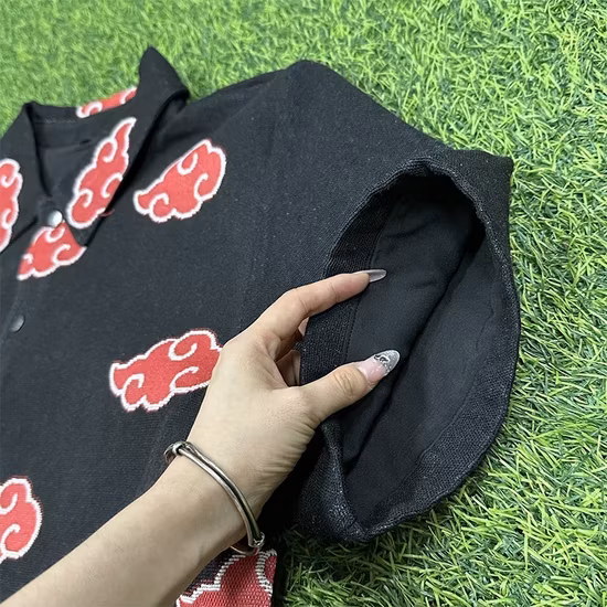 Vải thảm với MOQ thấp và phong cách hip hop nam, tùy chỉnh áo khoác và quần soóc