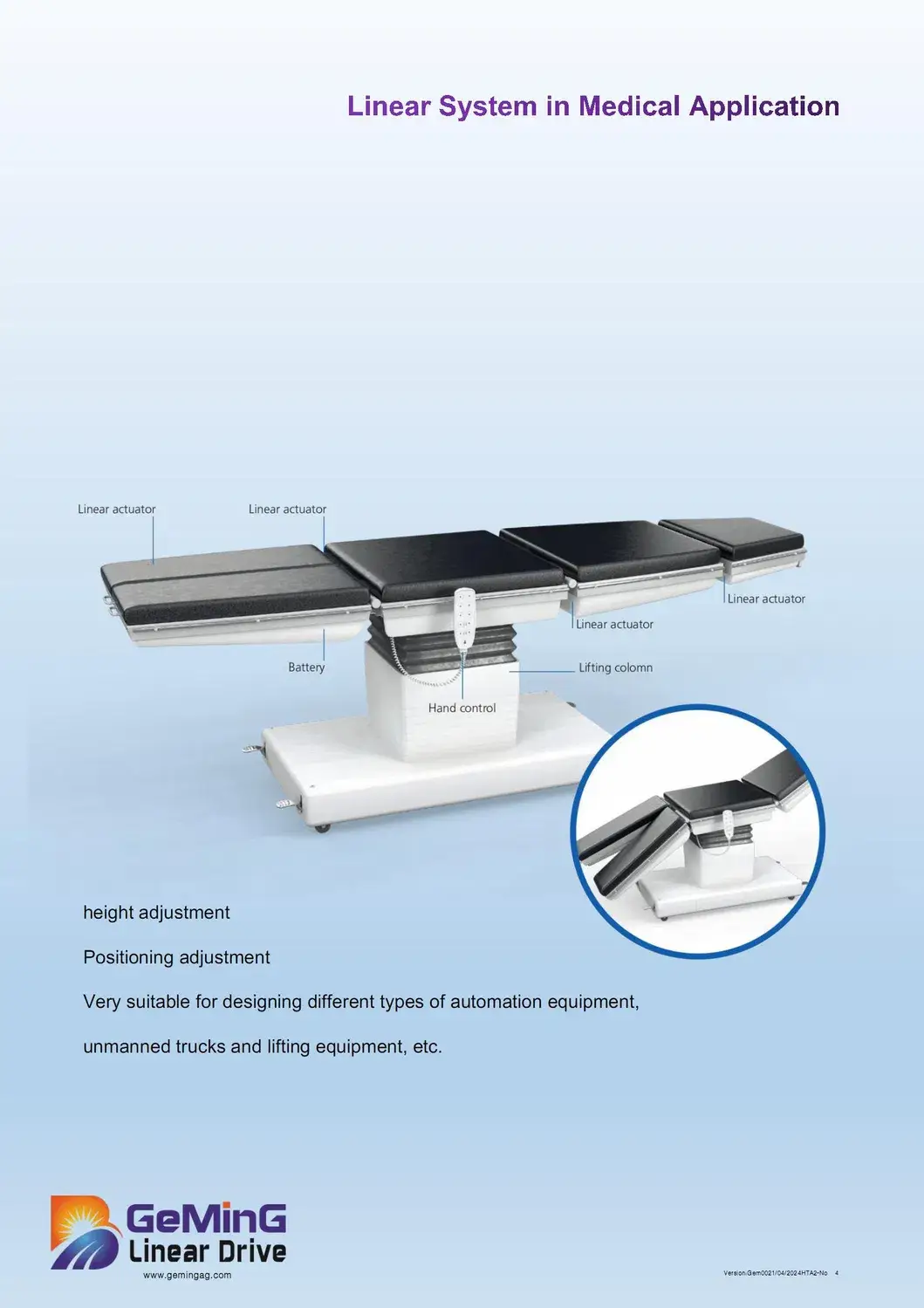 Cần Cẩu Geming 1 với Nền Tảng Nâng Cột kích thước 100*100 và tốc độ 5-100mm/S hình ảnh 14-description