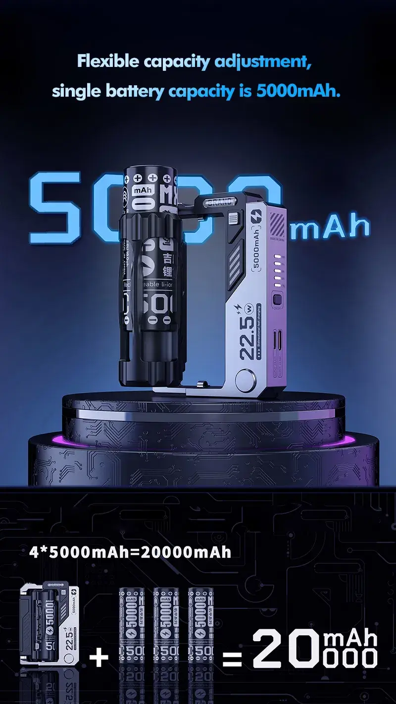 Pin sạc dự phòng pin rời 5000mAh và 20000mAh hỗ trợ dòng điện 3A, đi kèm cáp sạc hình ảnh 14-description