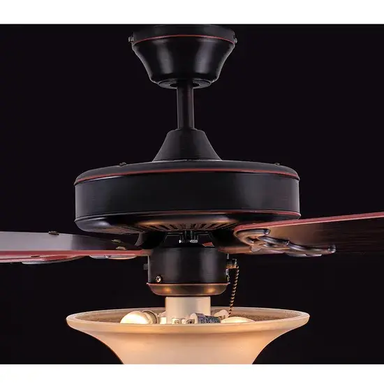 52 Quạt trần cổ điển 5 cánh có đèn LED và điều khiển từ xa cho không gian nội thất