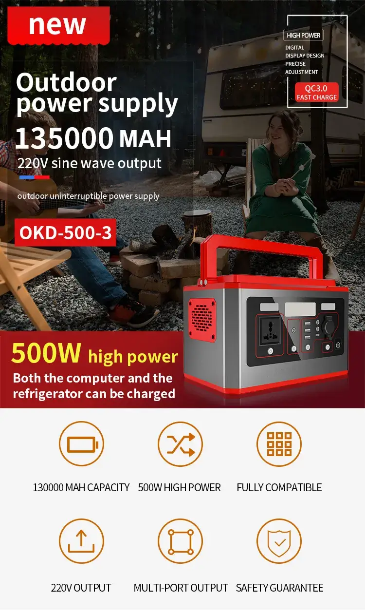 Hệ thống phát điện mini 520W thông minh, sạc bằng năng lượng mặt trời cho gia đình: tiện lợi và hiệu quả hình ảnh 12-description