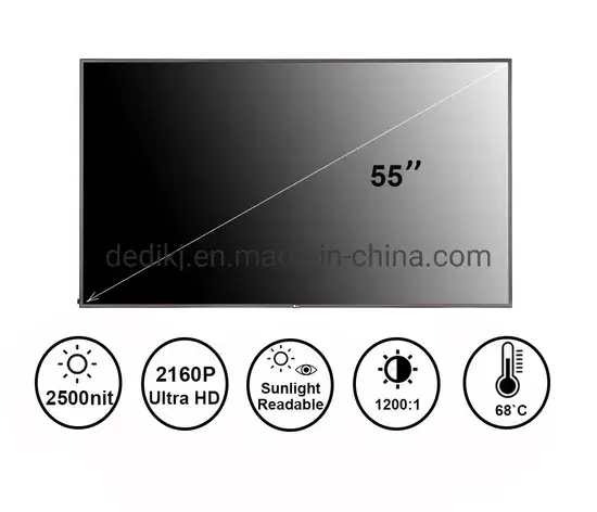 55 Màn hình LCD quảng cáo tùy chỉnh, độ sáng cao 1500CD, hiển thị rõ dưới ánh sáng mặt trời