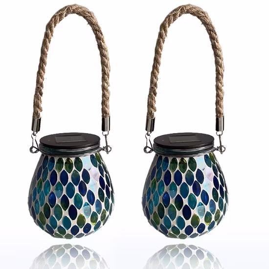 Đèn lồng gốm mosaic năng lượng mặt trời chất lượng cao dành cho không gian ngoại thất