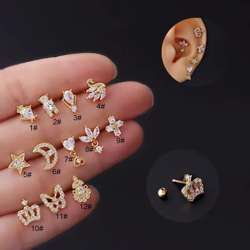 Bông tai chất liệu CZ trong suốt dành cho phái đẹp