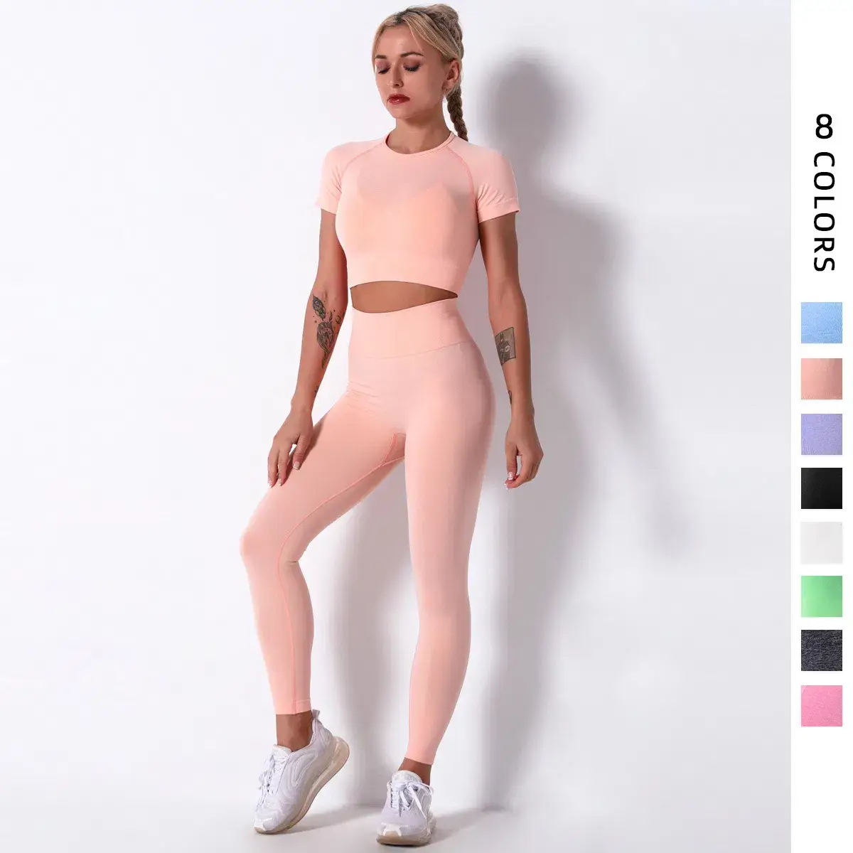 Bộ đồ thể thao phối màu đơn giản, chất liệu nylon và cotton, áo cổ tròn, quần jogger cho nam