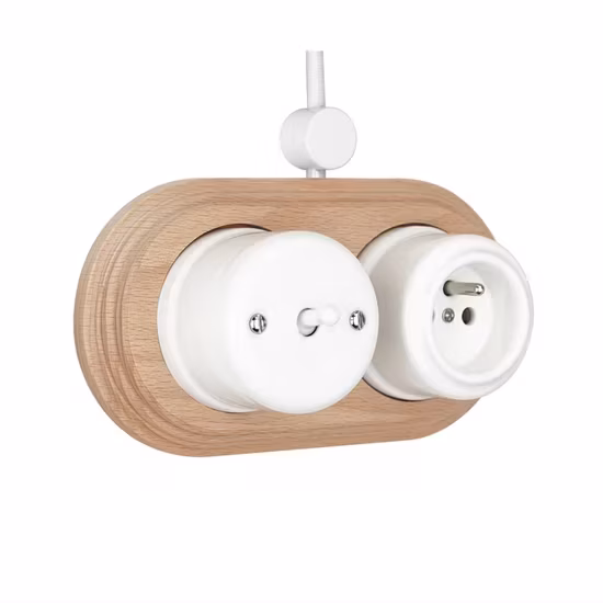 Công tắc điện gốm cổ điển phù hợp với hệ thống điện Đan Mạch, Hy Lạp và Iceland