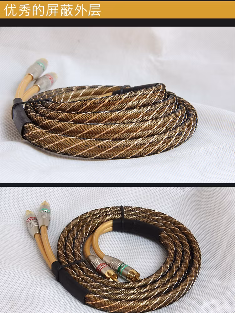 Cáp Âm Thanh 2RCA sang Jack Nam 1/8, Cáp Âm Thanh Y cho Subwoofer với Bảo Vệ hình ảnh 5-description