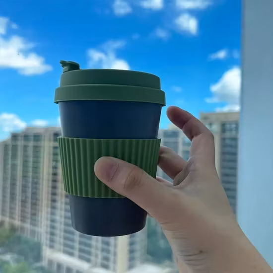 Cốc cà phê màu hồng RPET - Sản phẩm cốc du lịch nhỏ, thân thiện với môi trường