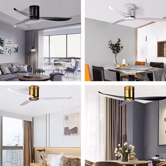 Quạt trần điều khiển từ xa với cánh quạt ABS trang trí phổ biến cho không gian gia đình