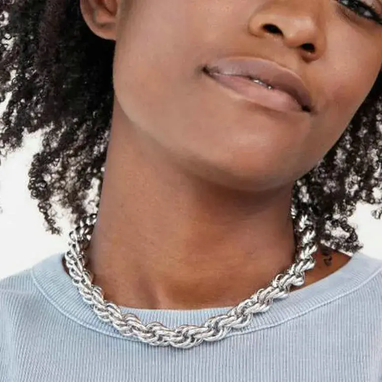 Dây chuyền cổ inox 316L phong cách hip hop thiết kế kiểu choker, có thể điều chỉnh kích thước